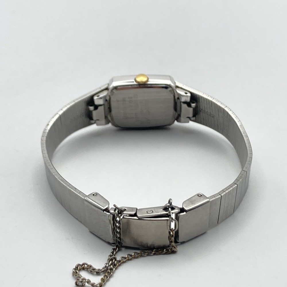 Vintage Seiko Women's Watch Tank 17mm Silver Tone 1400-8500 New Battery 6.25" - Picture 10 of 13
